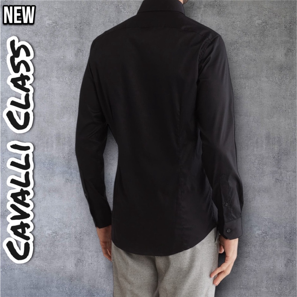 New Mens Cavalli Class Slim Fit Textured Dress Shirt - Picture 2 of 4